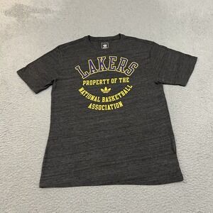 Los Angeles Lakers Shirt Mens Small Gray NBA‎ Basketball Short Sleeve Adidas
